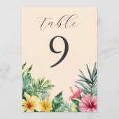 Numéro de table floral tropical de pêche (Dos)