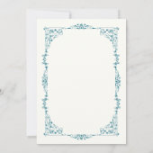 Numéro de table floral turquoise élégant (Dos)