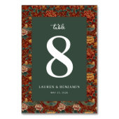 Numéro de table floral vert joyeux (Dos)