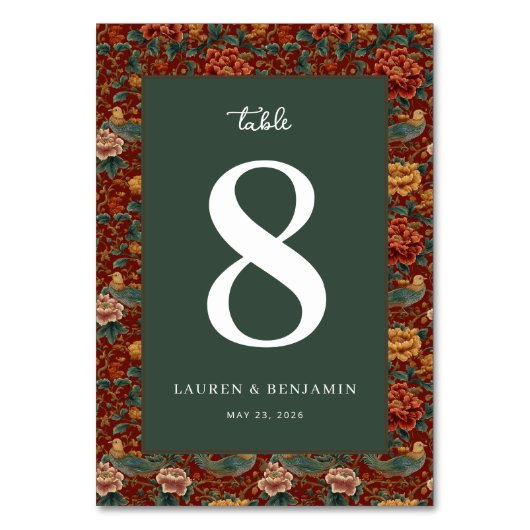 Numéro de table floral vert joyeux (Par défaut)