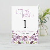 Numéro de table floral | Violet (Debout devant)
