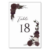 Numéro De Table Floral White Gothic Wedding Table Number Card (Dos)