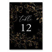 Numéro de table florale dorée - Noir (Par défaut)