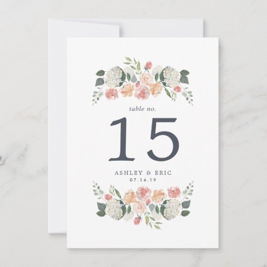 Numéro de table florale du milieu de l'été (Devant)