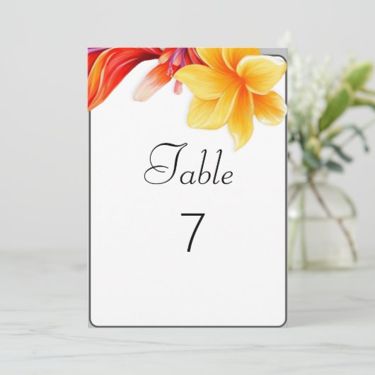 Numéro de table florale dynamique tropicale (Debout devant)