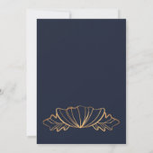 Numéro de table florale marine et dorée (Dos)