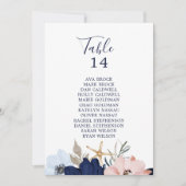 Numéro de table florale marine moderne Cartes de s (Devant)