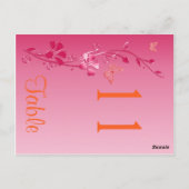 Numéro de table florale rose et orange à deux côté (Dos)