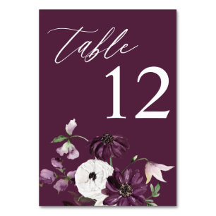 Numéro de table florale violet et blanc - violet