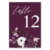 Numéro de table florale violet et blanc - violet (Dos)