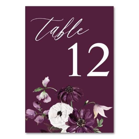 Numéro de table florale violet et blanc - violet (Par défaut)
