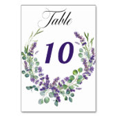 Numéro De Table florales de lavande mariage verdure (Dos)