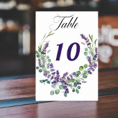 Numéro De Table florales de lavande mariage verdure