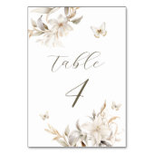 Numéro De Table Florales d'hiver en argent blanc Quinceañera (Dos)