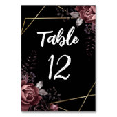 Numéro De Table Florales noires gothiques foncées Mariage géométri (Par défaut)