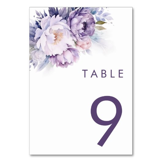 Numéro De Table Florales violettes magiques Mariage hivernal (Par défaut)