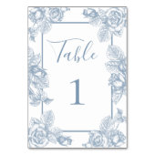 Numéro De Table Flore bleu poussiéreux (Dos)