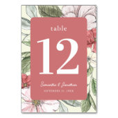 Numéro De Table Flore de la chute rose et de la neige (Dos)