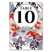 Numéro De Table Flore pourpre poussiéreuse Faune Lavande rose roug (Par défaut)