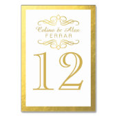 Numéro De Table Flore tourbillonnant avec numéros de tableau hiéra (Dos)