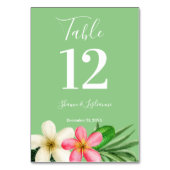 Numéro De Table Flore tropicale hawaïenne verte (Dos)
