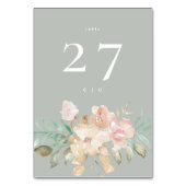 Numéro De Table Flores d'aquarelle rustique sur Mariage vert Sage (Par défaut)