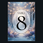 Numéro De Table Flores d'hiver dans le Mariage de pins givrés<br><div class="desc">Ajoutez une touche élégante à vos tables de réception grâce à cette carte numérique de table magnifiquement conçue. Doté d'une superbe image arrière - plan et d'un numéro audacieux et facile à lire sur le devant, cette carte allie forme et fonction sans effort. Parfait pour les mariages, fêtes et événements...</div>