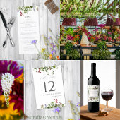 Numéro De Table Flores et verdure sauvages