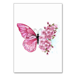 Numéro De Table Flower Butterfly