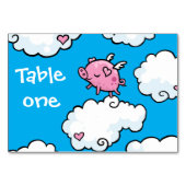 Numéro De Table Flying Pig Dances on Clouds Personnalisable (Devant)