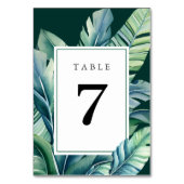 Numéro De Table Foliage exotique Feuille sauvage et tropicale Vert (Dos)