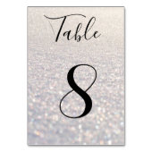 Numéro De Table fond scintillant élégant blanc (Dos)