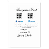 Numéro De Table Fonds de lune de miel venomo paypal don Q R couple (Dos)