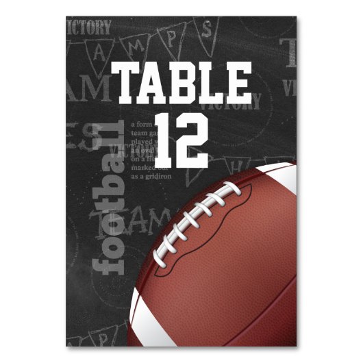 Numéro De Table Football américain Personalized Chalkboard (Par défaut)