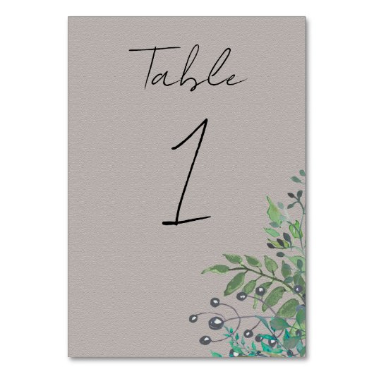 Numéro De Table Forest Greenery Rustic Mariage Numéro de tableau (Par défaut)
