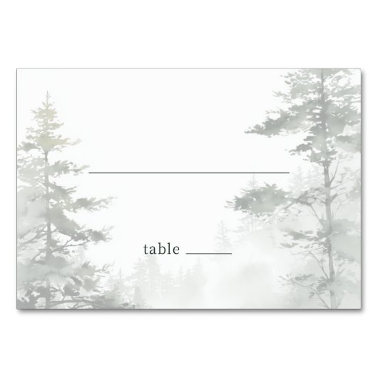 Numéro De Table Forêt brumeuse grise sereine (Devant)