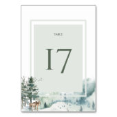 Numéro De Table Forêt de bois d'aquarelle (Dos)