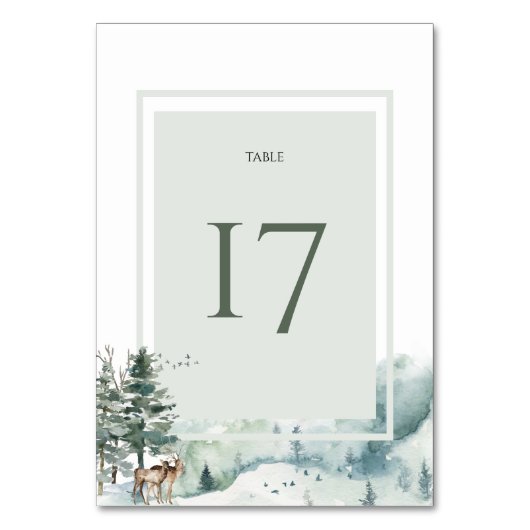 Numéro De Table Forêt de bois d'aquarelle (Par défaut)