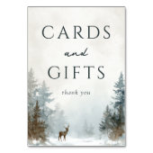 Numéro De Table Forêt de cerfs aquarelle blanche tranquille (Dos)