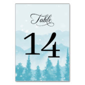Numéro De Table Forêt d'hiver Pine Mountain Mariage moderne (Dos)