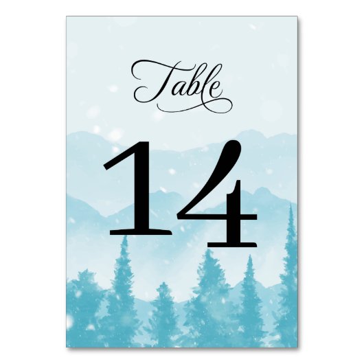 Numéro De Table Forêt d'hiver Pine Mountain Mariage moderne (Par défaut)