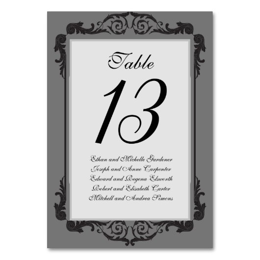 Numéro De Table Forêt Enchantée Élégante Cadre Gothique (Dos)