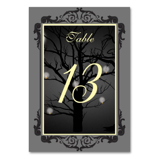 Numéro De Table Forêt Enchantée Élégante Cadre Gothique (Par défaut)