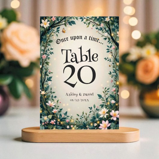 Numéro De Table Forêt enchantée Forêt Florale Mariage