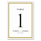 Numéro De Table Formal Classic Black Gold Monogram Wedding (Par défaut)