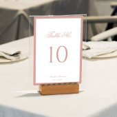 Numéro De Table Formal Classic Dusty Rose Border Script Wedding