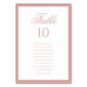 Numéro De Table Formal Classic Dusty Rose Wedding Seating Chart (Dos)