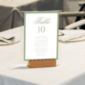 Numéro De Table Formal Classic Sage Green Wedding Seating Chart