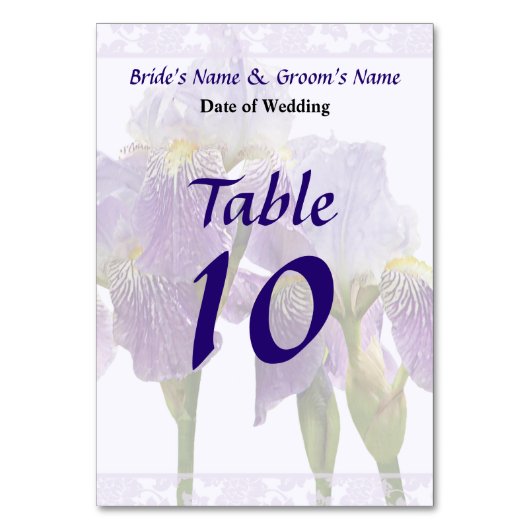 Numéro De Table Fournitures de Mariage de Lavender Iris Couple (Par défaut)