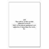 Numéro De Table Fourrure molle, Chat, Lecture Adjective (Dos)